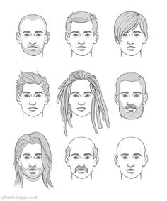 Illusion Kunst, Drawing Male Hair, Female Hairstyles, Hair Illustration, Drawing Hair, Hair Sketch, Lips Drawing, Caricature Drawing, Corte De Cabelo Masculino