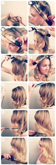 This hair style is definitely synonymous with the buxom starlets of the 40s, but it is definitely a look worth trying right now! This would be a great alternative to an up-do for a formal event or even with your fave cut-offs and sandals for a picnic. Vintage Waves, Veronica Lake, Pinterest Hair, Big Night, Hair Envy, Hair Waves