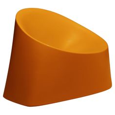 an orange chair is shown against a white background