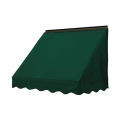 a green awning with scalloped edges on an isolated white background for display