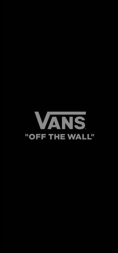 the vans off the wall logo is shown in black and white on a dark background