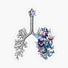 the lungs are filled with butterflies sticker