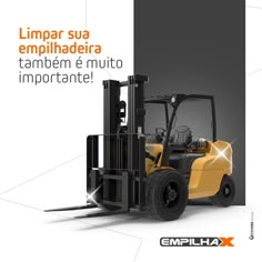 a yellow forklift with the words empilax on it