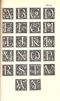 an old book with some type of letters in the middle and lowercases on it