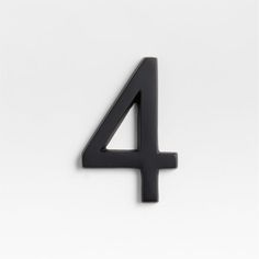 the number four is black against a white background