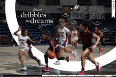 an advertisement for the women's basketball team from dribbles to dreams