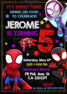 the spiderman birthday party is going on