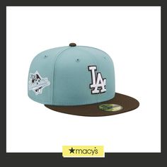 in stock 59fifty Hats, Los Angeles Dodgers, Fitted Hat, World Series, Fitted Hats, Blue Brown, New Era, Baseball Hats, Kiss