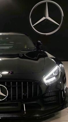 the front end of a mercedes sports car