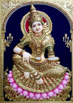 an image of the god in gold and pink