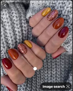 Simple Fall Nails, September Nails, Seasonal Nails, Cute Gel Nails, Fall Nail Art, Autumn Nails