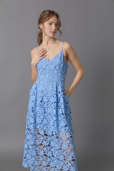 This versatile Lace Midi Dress from endless rose can be dressed up or down so you can wear it to all of your events. Dress it up with heels for an anniversary dinner, or pair it with a jean jacket and sneakers for a day of running errands. The beautiful lace overlay is the star of this dress while the adjustable spaghetti straps and back zipper ensure it fits like a glove. Spring Evening Dress With Scalloped Lace, Spring Evening Lace Dress With Scalloped Lace, Spring Wedding Guest Dress With Lace Top, Spring Evening Midi Dress With Lace Top, Sleeveless Lace Dress For Wedding Guest In Spring, Chic Fitted Lace Dress For Spring, Chic Summer Lace Dress With Lace Top, Spring Evening Midi Dress With Lace Patchwork, Spring Party Midi Dress With Lace Top