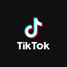 the tiktok logo is shown on a black background with white and pink letters