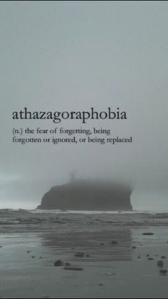 an advertisement for the book athazagorpphobiaia, featuring a rock in the ocean