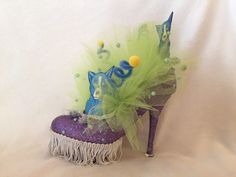 2018 Krewe of Muses glitter shoe. Mardi Gras. Blue Dog inspired. Mardi Gras Shoes Diy, Indian Gown Design, Feather Shoes Purple, Unicorn Shoes Heels, Purple Glitter High Heels, Crown-shaped Costume Hats For Mardi Gras Party, Muses Shoes, Shoe Crafts