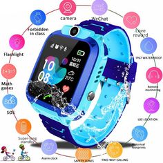 Q12B Smart watch for kids Intelligent  Watch Smartwatch Phone Watch for Android IOS 2G SIM Card LBS Phone Watch For Kids, Baby Watch, Phone Watch, Smart Kids, Waterproof Watch, Kids Watches, Activity Tracker, Seiko Watches, Gps Tracker