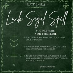 Luck Sigil Spell Willow Witchcraft Lucky Spell Good Luck, Money Luck Spell, Good Luck Charm Spell, Spell To Get Rid Of Bad Luck, Easy Good Luck Spell, Good Luck Spells For Someone Else, Beauty Sigils Witchcraft, Break Bad Luck Spell, Good Luck Witchcraft