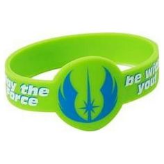 star wars bracelet with the words may the force be with you in blue and green