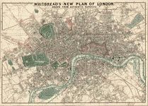 an old map of london showing the river thames and whitefield's new plan of london