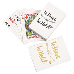 four playing cards with the words perfectly suited on them