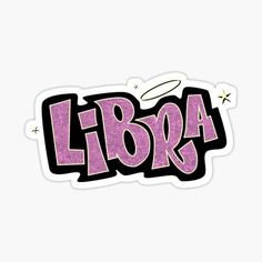 the word libra in pink glitter sticker