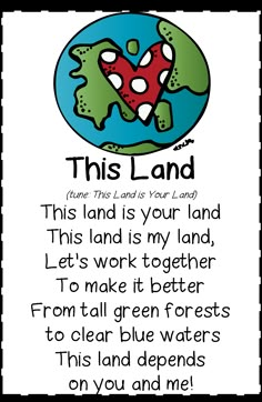 this land is your land printable poem for kids to read and practice their writing skills