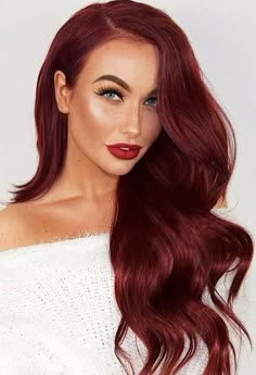 Pelo Color Vino, Deep Red Hair, Wine Hair, Long Human Hair Wigs, Colors Hair, Hair Color Burgundy, Real Hair Wigs, Hair Color For Women, Burgundy Hair