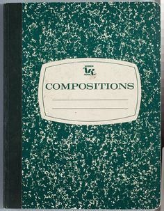 a green book with white writing that reads compositions on it's cover