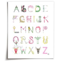 the alphabet is made up of flowers and animals