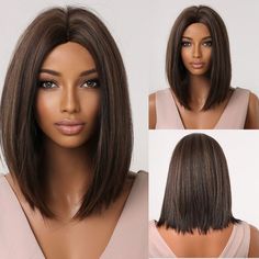 Tuns Bob Lung, Bob Lung, Straight Hairstyles Medium, Caramel Highlights, Fake Hair, Straight Bob, Long Bob Hairstyles, Short Hairstyle