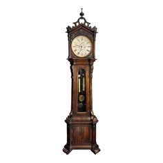 an old grandfather clock on a white background