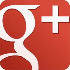 the logo for google plus with an arrow pointing up to it's right side