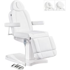 DIR Ink Electric Facial Beauty Bed & Chair with Electrical Hand and Foot Remote Control - White Upholstery    The DIR Ink Facial Beauty Bed & Chair features a sleek and streamlined design. This versatile bed is fitted with two electro-hydraulic motors which operate the height adjustment and reclining backrest adjustment which is all conveniently operated via both hand-held remote and foot remote. Ideal for Salon & Spas, tattoo parlors, medical spas, and medical offices such as Podiat Medical Office Design, Massage Bed, Bed Chair, White Upholstery, Spa Decor, Spa Room, Grey Upholstery, Plastic Furniture, Medical Aesthetic