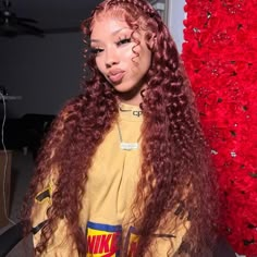 Hair Name: Lace Front Wigs Hair Style: Water Wave Hair Hair Length: 8-30 inches Wig Weight: 200-320g/Wig (Depending on Length and Density) Color: Reddish Brown Color Density: 150%, 200% Lace Size: 13x4 Lace Frontal Cap Size: Medium, about 22.5 inches Quality: 100% Virgin Human Hair Wigs Last for One More Year lace Medium Brown Top Swiss Lace Hairline Pre plucked Shipment: DHL, FedEx, or UPS 3-7 Business Days Textured Curly Hair, Birthday Hairstyles, Color Water, Dope Hairstyles, Auburn Hair, Front Lace Wigs Human Hair, Hair Inspiration Color, Hair Weave, Reddish Brown