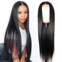 4x4 Lace Closure Wig Pre Plucked Closure Wigs 180% Density -Silky Straight -SULMY 16 Inch 150% On Sale 100% Remy Human Hair, Fast Shipping, 2 to 7 Days to be Delivered. Bone Straight Middle Part, 4x4 Lace Closure Wig, Best Lace Wigs, Long Human Hair Wigs, Straight Hair Bundles, Closure Wigs, Remy Hair Wigs, Short Human Hair Wigs, Remy Human Hair Wigs