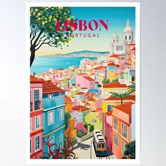 High-quality posters to hang in dorms, bedrooms or offices. Multiple sizes are available. Printed on 185gsm semi gloss poster paper. Additional sizes are available. A whimsical art print of the colourful city of Lisbon. The art print has vivid colours and a painterly texture, perfect as a unique travel gift. Lisbon Art, Lisbon Portugal Travel, Painterly Texture, Painting Colourful, Unique Travel Gifts, Lisbon Travel, Travel Art Print, Art Mat, Travel Sketches