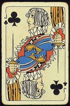 the queen of spades playing card with two men holding their hands in each hand