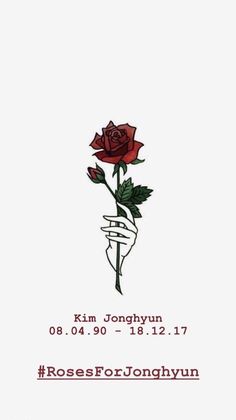 a red rose in a hand with the words roses for longhyn on it