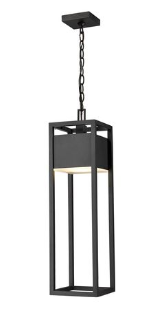 The Barwick LED Outdoor Collection is a modern inspired design that is sure to impress.. From the Barwick collection comes this contemporary outdoor ceiling fixture, perfect for mounting above a porch entryway. Z-Lite Barwick Black Modern/Contemporary Frosted Glass Linear LED Large Outdoor Hanging Pendant Light | 585CHB-BK-LED Outdoor Hanging Lanterns, Outdoor Pendant Lighting, Outdoor Ceiling, Residential Lighting, Building Facade, Outdoor Pendant, Contemporary Outdoor, Hanging Lanterns, Hanging Pendant Lights