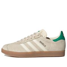 (WMNS) adidas originals Gazelle 'Wonder White' IF3235 Casual Adidas Sneakers With Round Toe, Casual Adidas Logo Sneakers, Casual Adidas Sneakers With Logo, Casual Three Stripes Sneakers For Spring, Casual Spring Sneakers With Three Stripes, Casual Adidas Sneakers With White Sole, Casual Adidas Sneakers For Spring, Adidas Casual Sneakers With Three Stripes, Adidas Indoor Gazelle