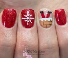 Luminary Nails, Nail Art Noel, Christmas Nail Art Ideas, Santa Nails, Red Christmas Nails, Festive Nail Art, Cute Simple Nails, Cute Christmas Nails, Christmas Gel Nails