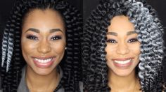 Grey Senegal Bantu crochet braids on Vivica Fox Cornrow Express Cap  |Ch... Bantu Braids, Best Crochet Hair, Straight Weave, Crochet Styles, Lady Hair, Vivica Fox, Twisted Hair