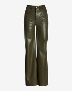 Our Malibu wide-leg silhouette is reimagined in sleek faux leather via our Malibu Faux Leather Wide Leg Five Pocket Pant. With a comfortable fit and classic design details, it offers versatility as a go-to base for outfits this season and beyond. | Boston Proper - Olive Green - Malibu Wide Leg Five Pocket Faux Leather Pant - 18 Fall Wide Leg Faux Leather Pants, Trendy Wide-leg Leather Pants, Elegant Faux Leather Wide Leg Pants For Fall, Trendy Wide Leg Leather Pants, Elegant Wide Leg Faux Leather Pants, Elegant Faux Leather Wide Leg Pants, Chic Wide Leg Faux Leather Pants, Fall Leather Wide Leg Pants, Leather Wide Leg Pants For Fall