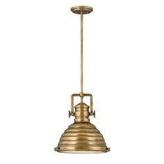 an antique brass finish pendant light fixture