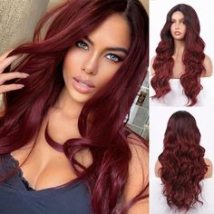 Hot Wigs, Hair Color Ombre, Head Types, Real Wigs, Health Hair, Stylish Short Hair, Hair Dry, Short Hair Wigs, Burgundy Hair