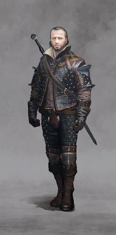 Lambert The Witcher, Concept Art Armor, Studded Leather Armor, Witcher Armor, Witcher Series, Blood Hunter