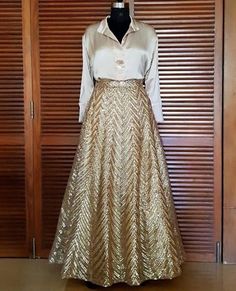 Indo Western Lehenga, Western Lehenga, Ethenic Wear, Lehenga Crop Top, Sabyasachi Lehenga, Gold Skirt, Lehenga Skirt, Rock Outfit