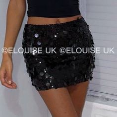 All over sparkle Zip up side & elasticated waist for a comfortable fit Black Sequin Skirt, Sequin Skirt, Zip Ups, Comfort Fit, Sparkle, Black