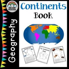 an image of the earth's oceans and its surroundings with text that reads continents book