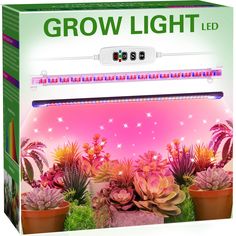 the grow light is on display with plants in it